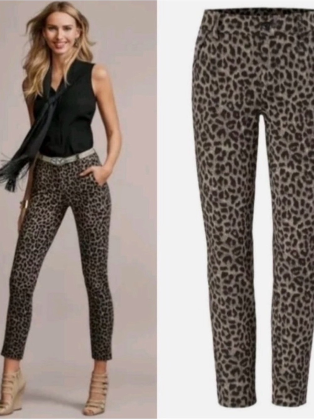 CAbi Leopard Print Ankle Pants #3393